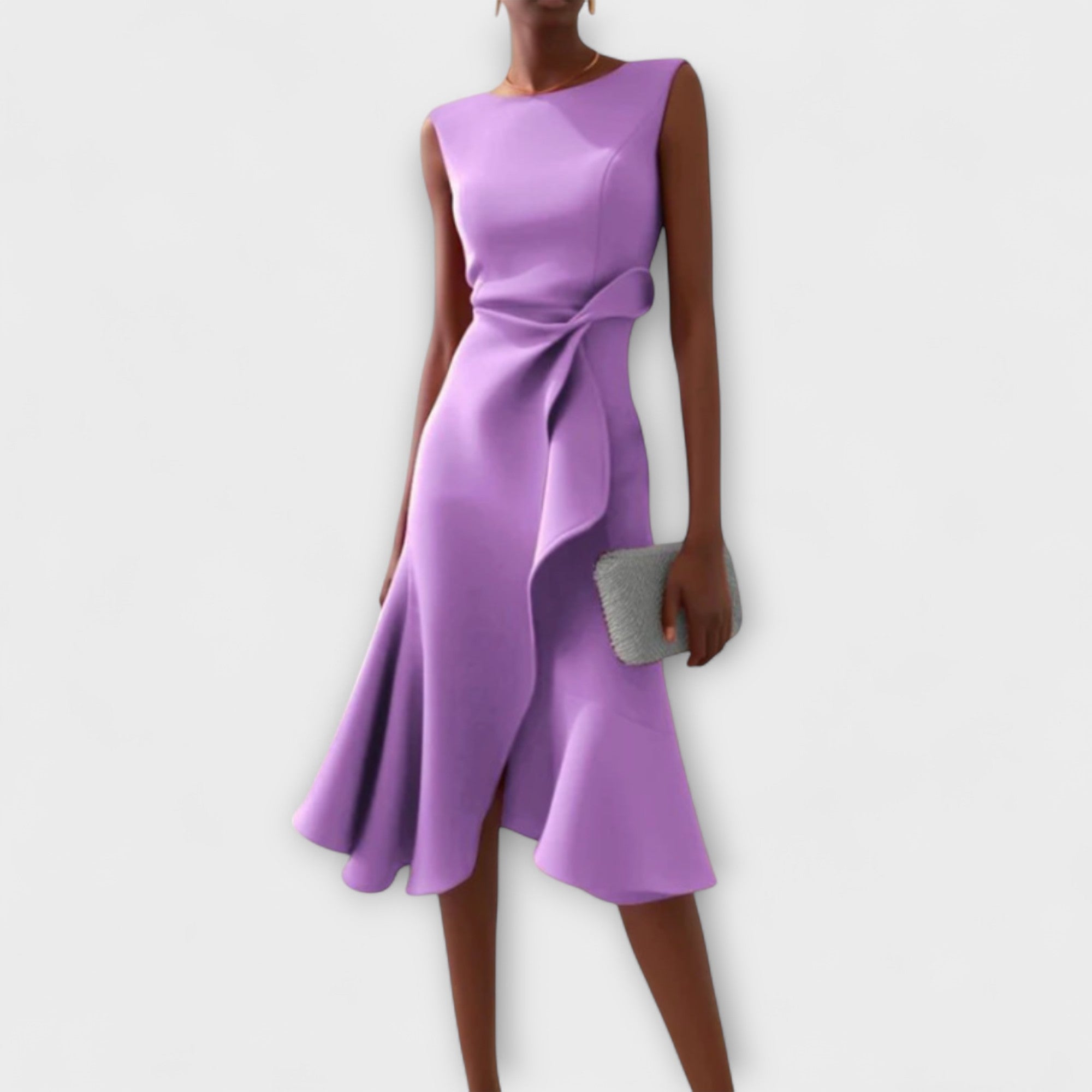 Nora | Midi Dress with Asymmetric Drape