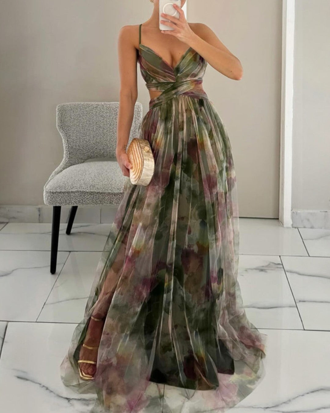 Naomi | Floral Chiffon Maxi Dress