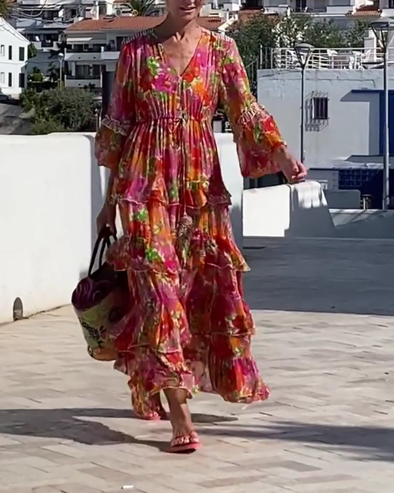 Flared Dress V-Neck
