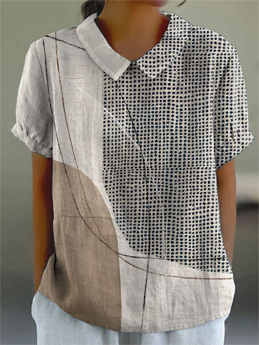 Lana | Camisa con Puntos y LÃneas Abstractas