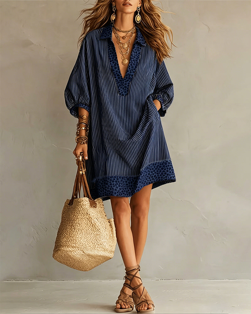 Imani | Shirt Dress with Leopard-Print Panel