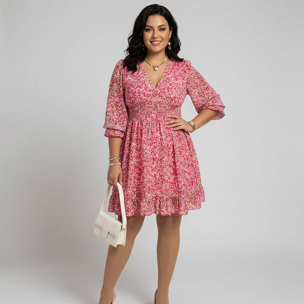Marisol | Floral Puff-Sleeve Mini Dress