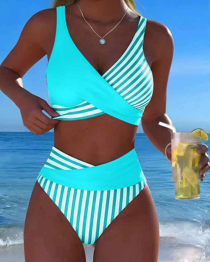 Harper | High-Waisted Striped Bikini