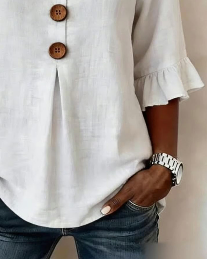 Evelyn | Cotton-Linen Blouse