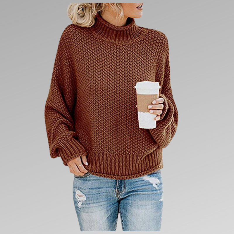 High-Neck Pullover Sweater
