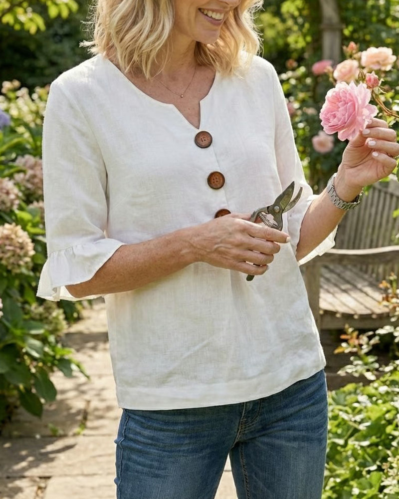 Evelyn | Cotton-Linen Blouse