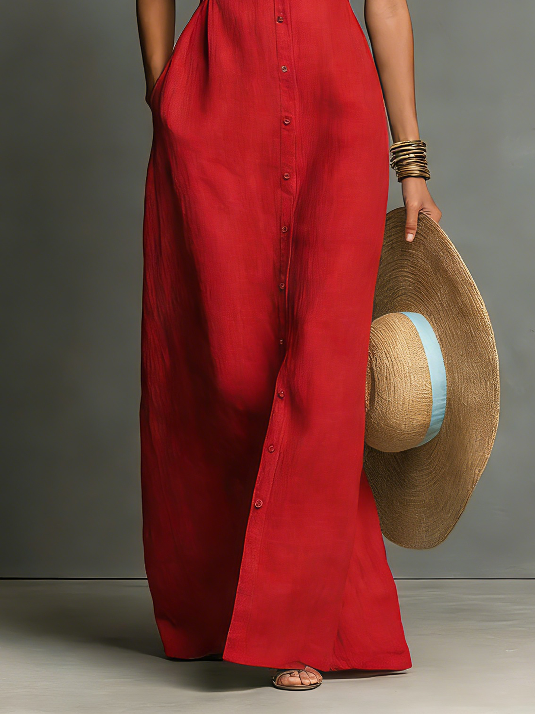 Elena | Linen-Blend Shirt Dress
