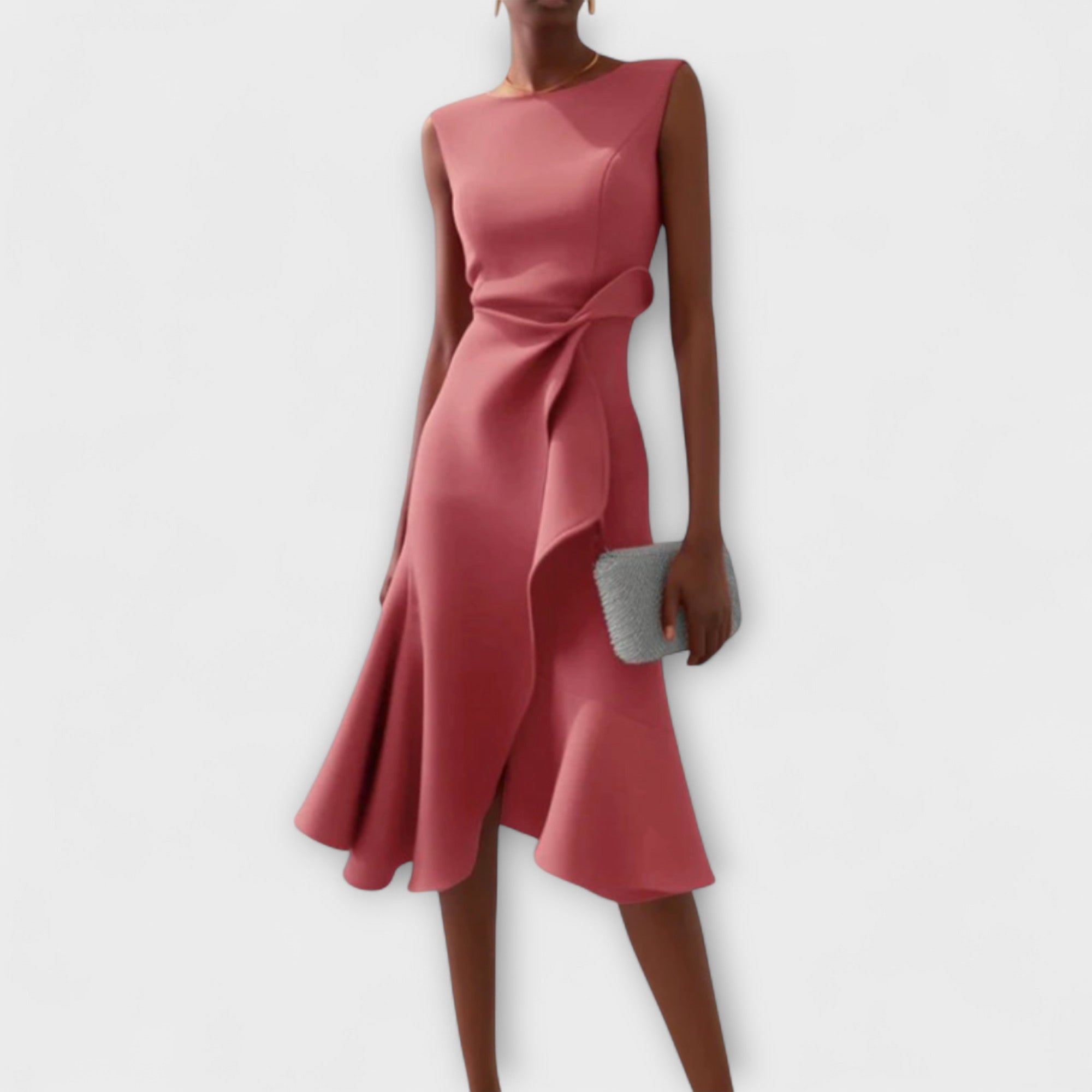 Nora | Midi Dress with Asymmetric Drape