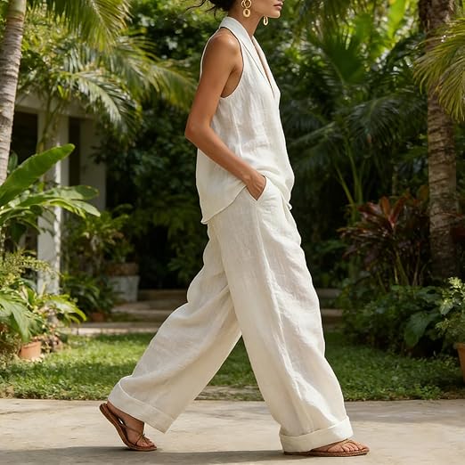 Ava | Linen-Textured Two-Piece Set
