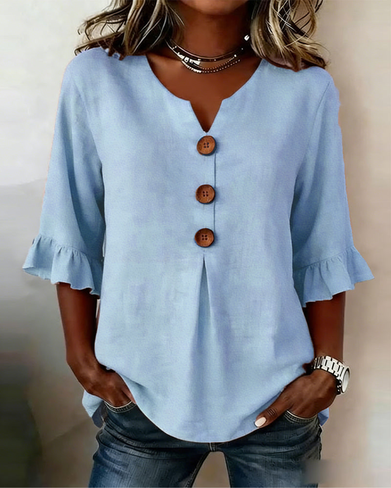 Evelyn | Cotton-Linen Blouse