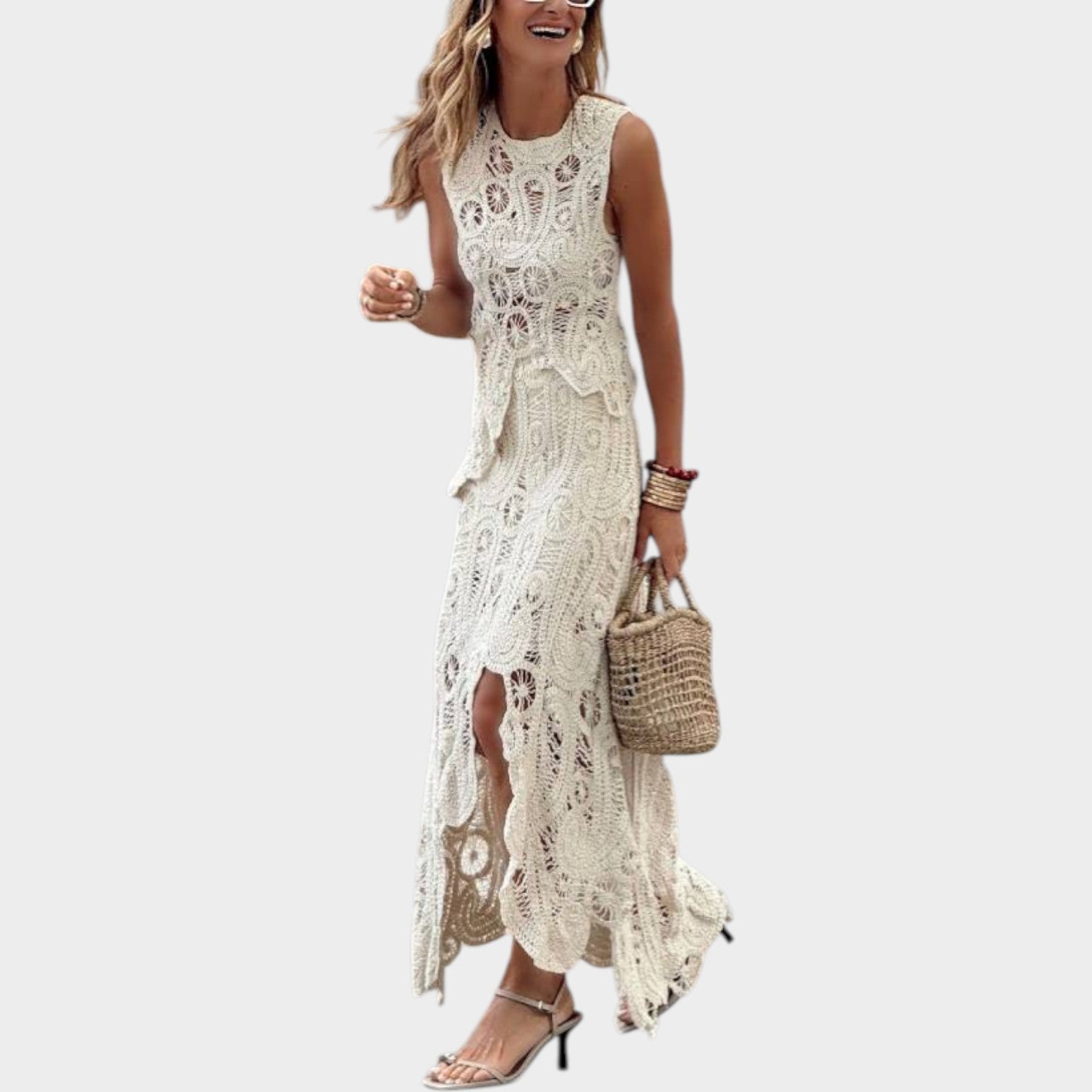 Imani | Sleeveless Crochet Maxi Dress