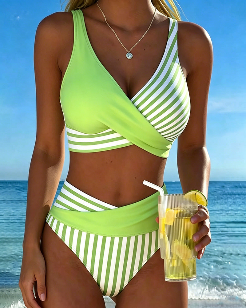 Harper | High-Waisted Striped Bikini
