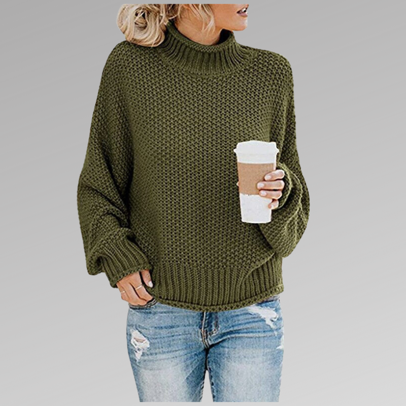 High-Neck Pullover Sweater