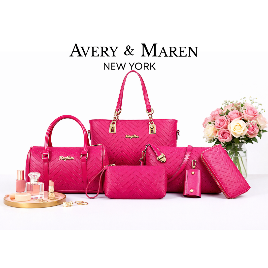 6-Piece PU Leather Tote and Crossbody Bag Set