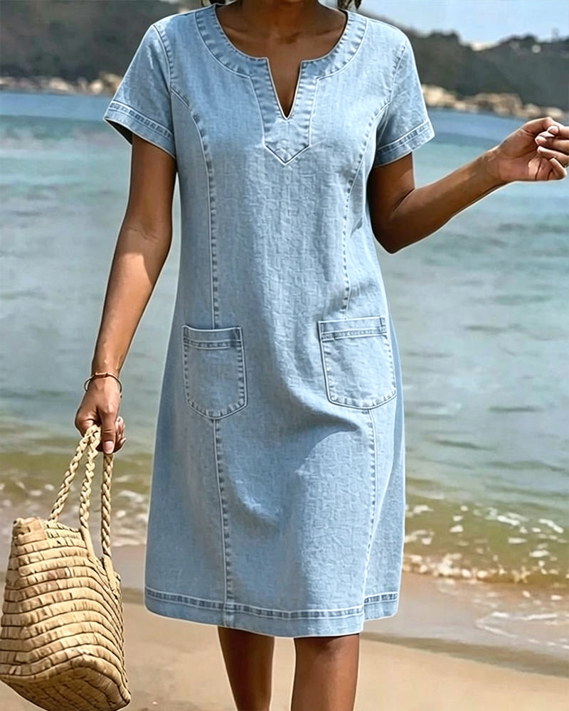 Maya | Denim Sheath Dress