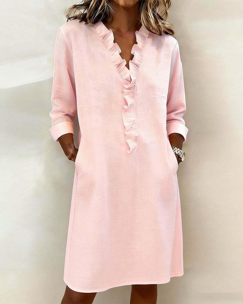 Naomi | Ruffled V-Neck Dress