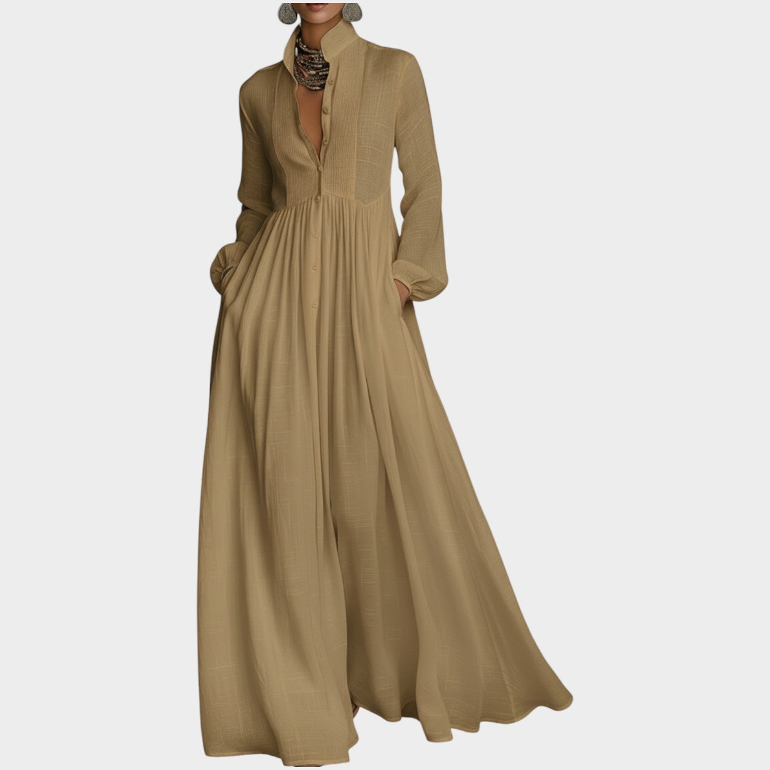 Madison | Button-Front Maxi Shirt Dress