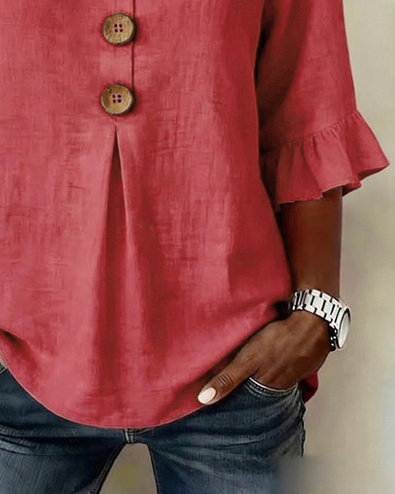 Evelyn | Cotton-Linen Blouse