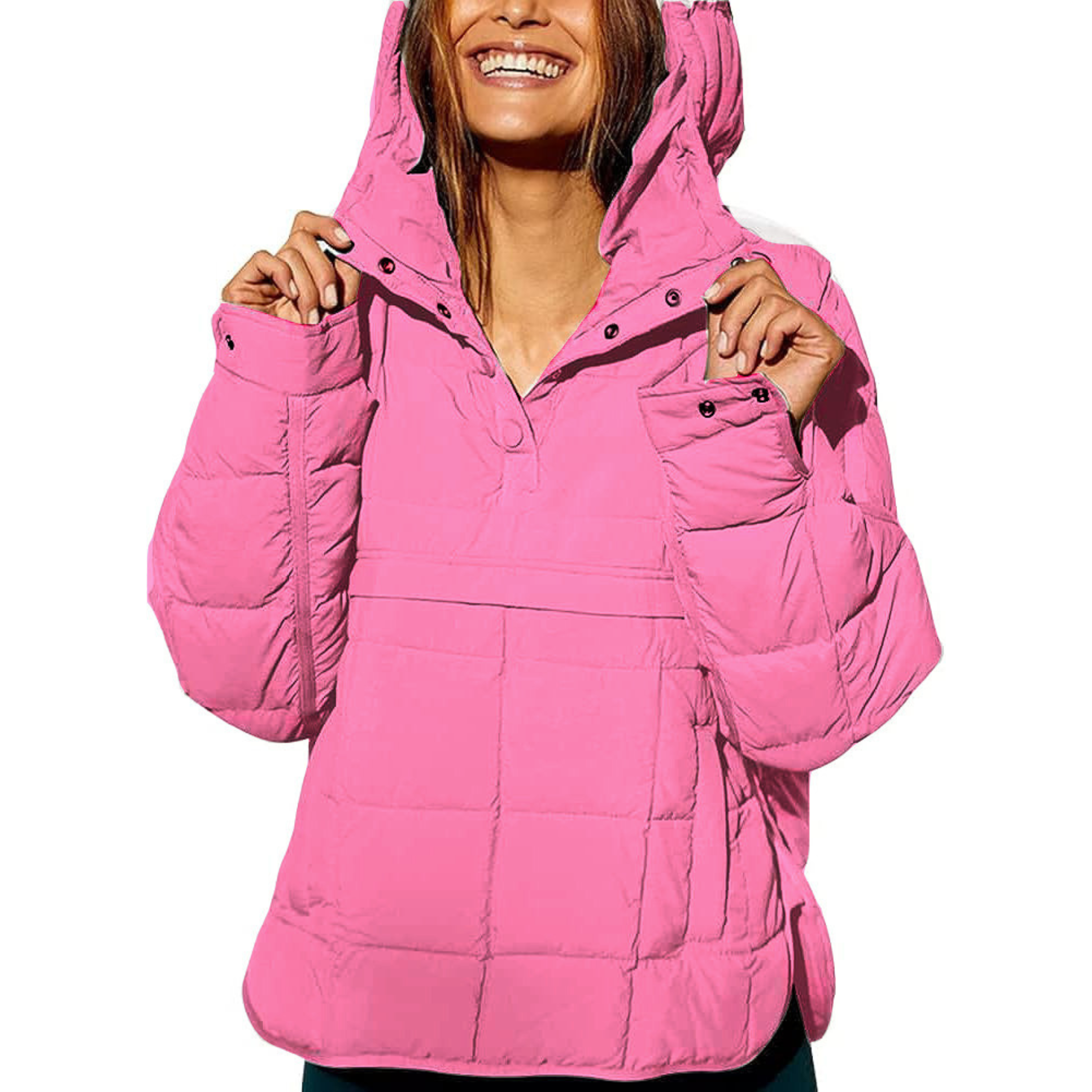 Oversized Hooded Pullover Jacket