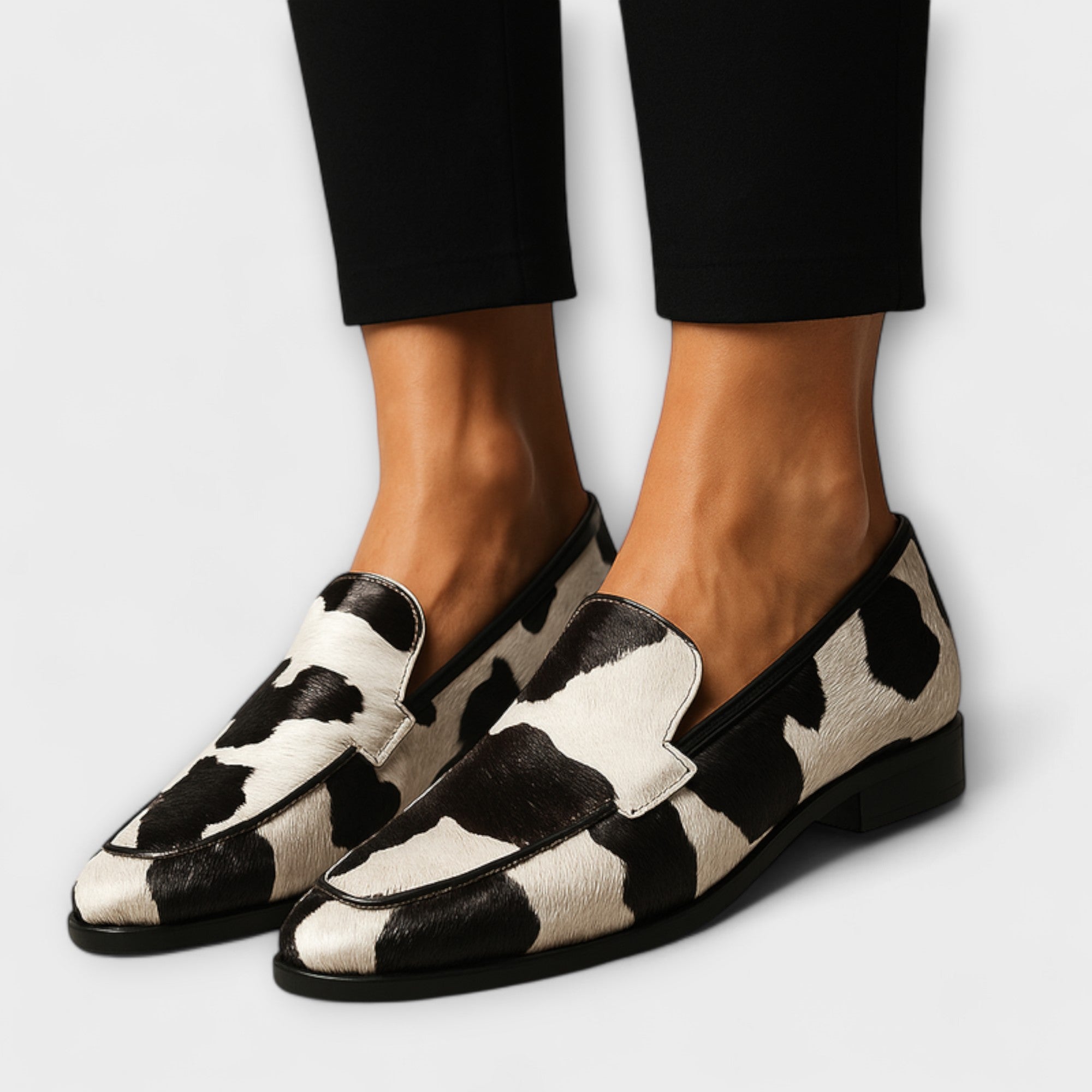Printed Pointed-Toe Slip-On Mules