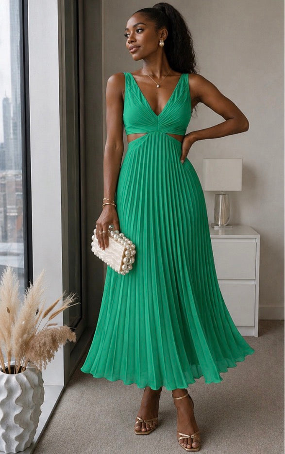 Sleeveless Twist-Front Maxi Dress