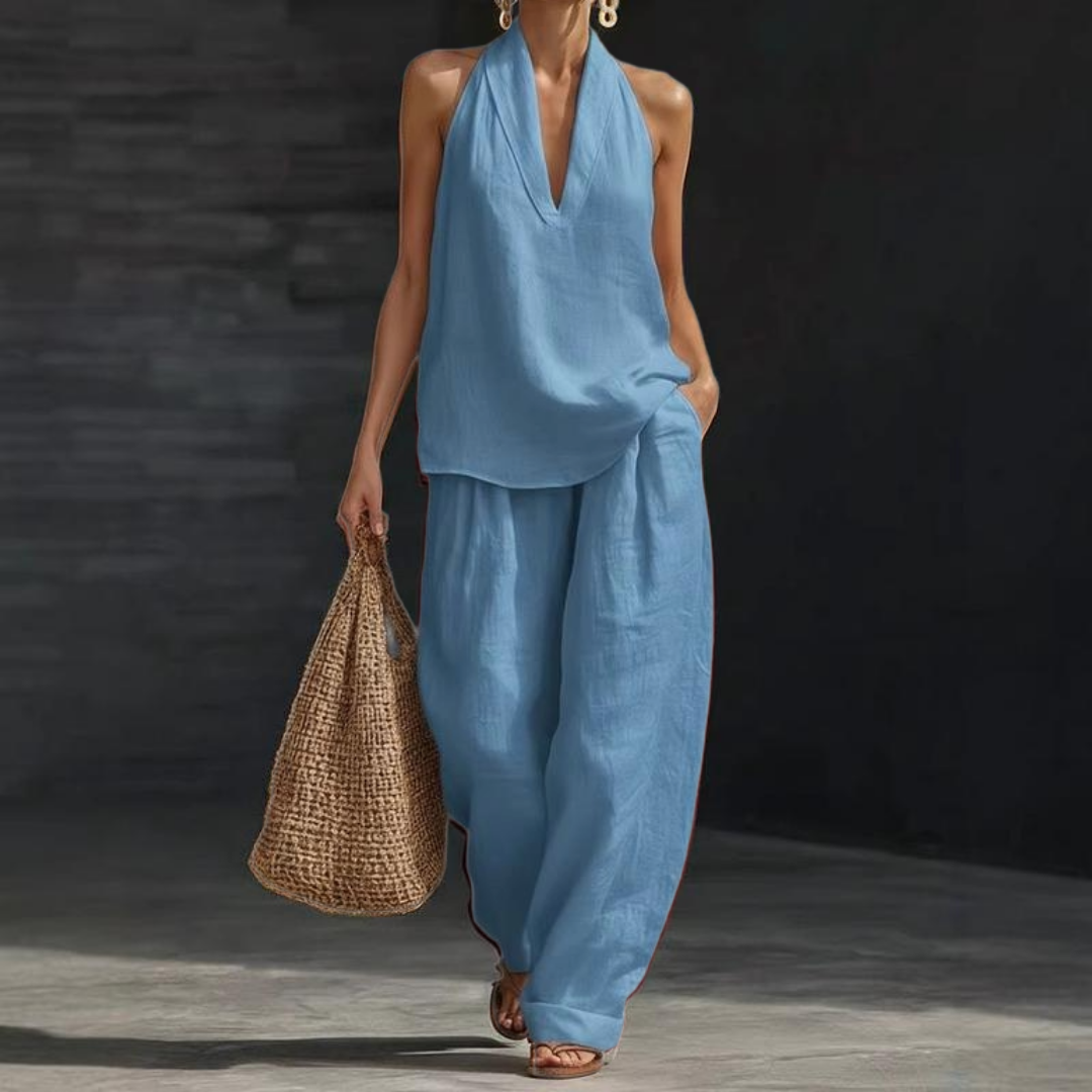 Ava | Linen-Textured Two-Piece Set