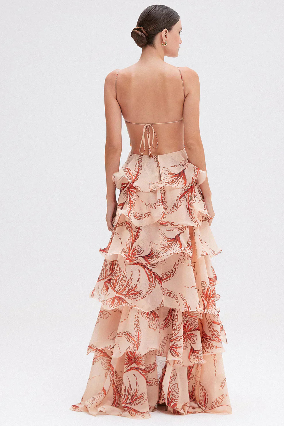 Maya | Ruffled Dress with Jewel Neckline