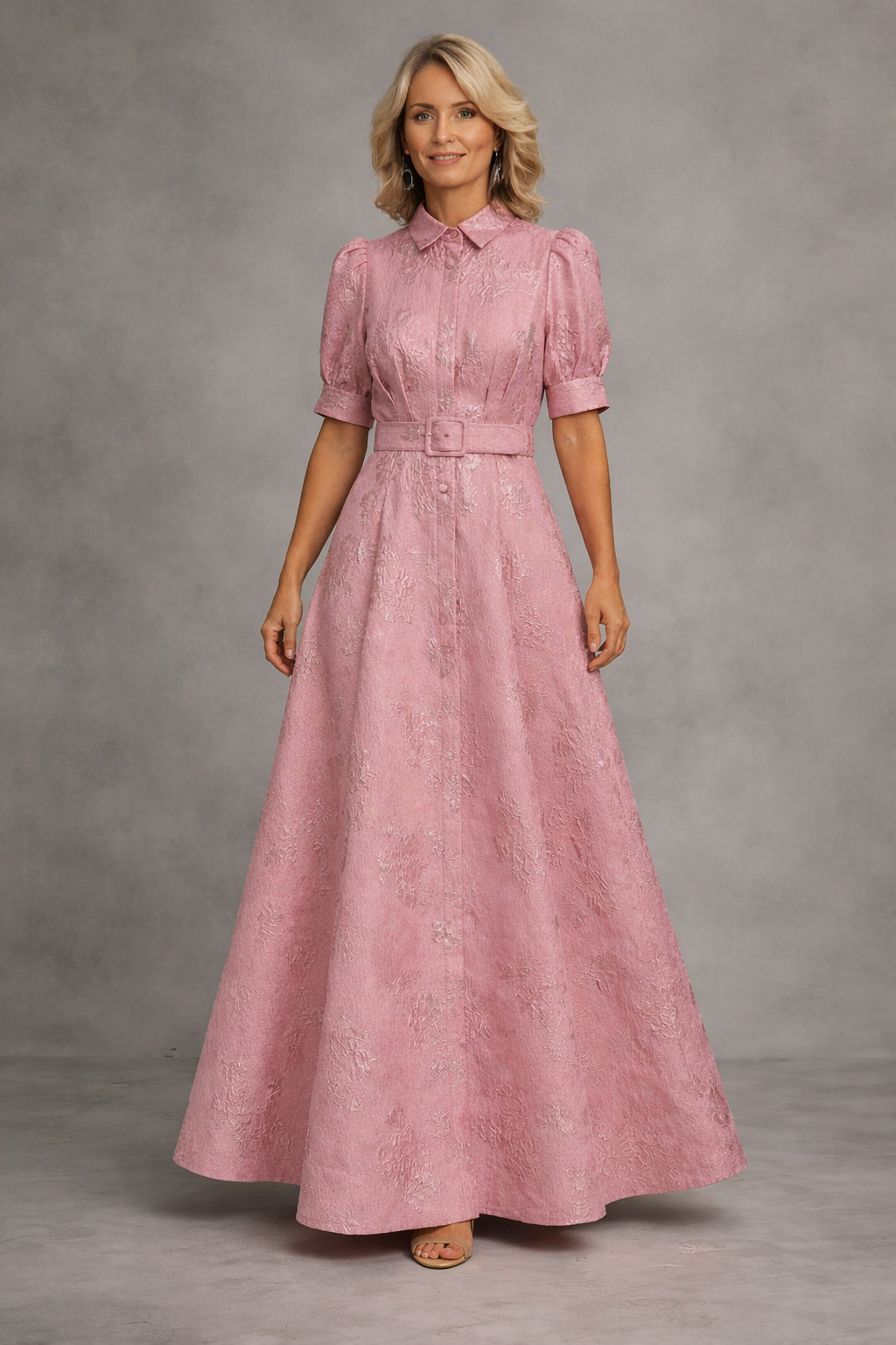 Rose | Printed Belted Maxi Dress