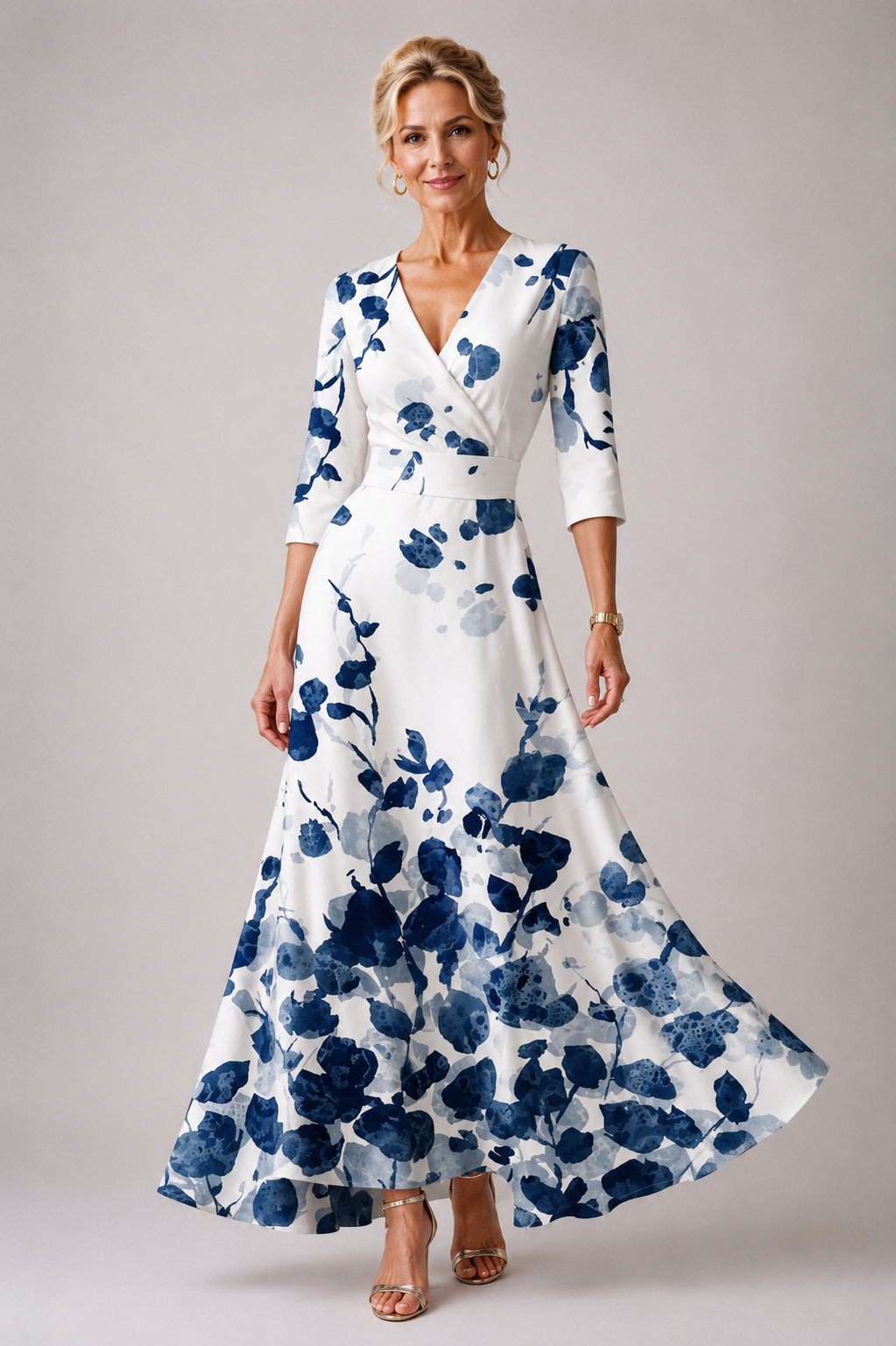 Vivian | Fit-and-Flare Floral V-Neck Dress