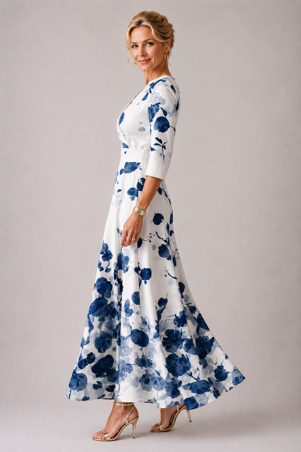 Vivian | Fit-and-Flare Floral V-Neck Dress