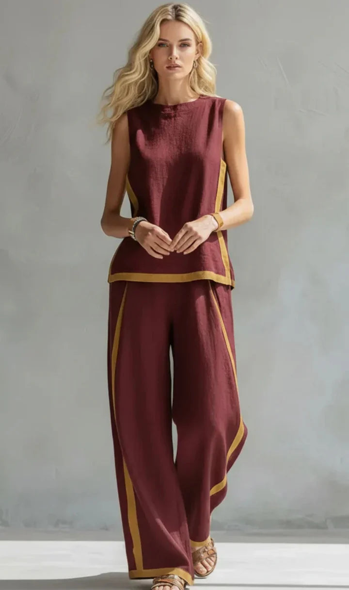 Maya | Two-Tone Gray Vest & Pant Set