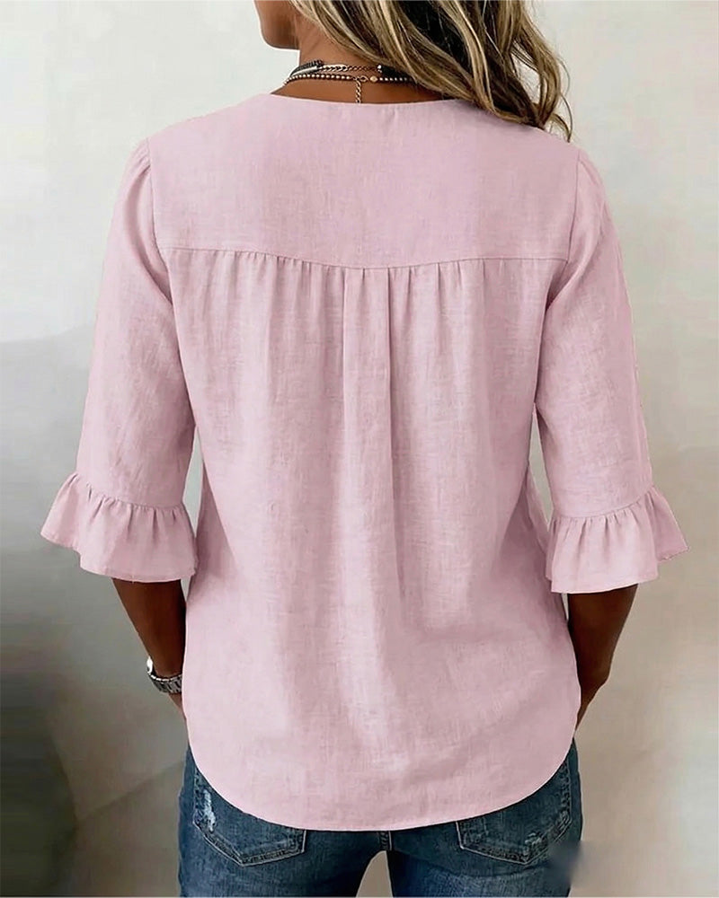 Evelyn | Cotton-Linen Blouse