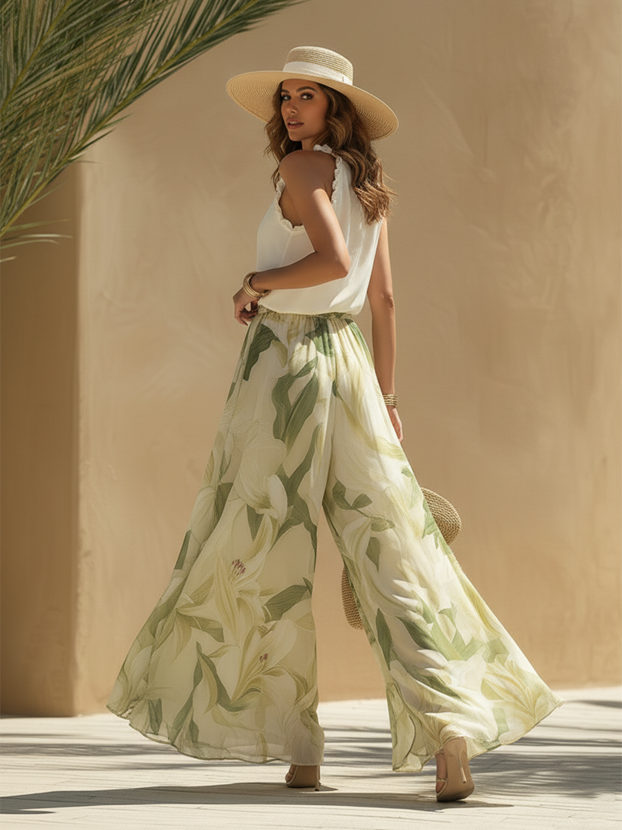 Nora | Fluid Two-Piece Set with Lily Print