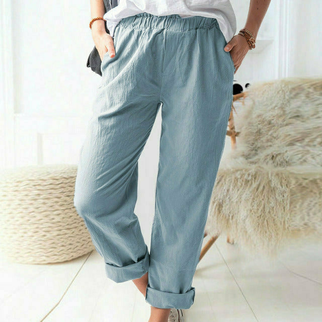 Hannah | Soft-Structured Elastic-Waist Pants