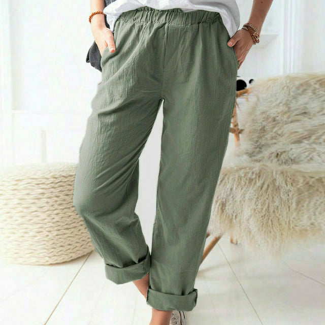 Hannah | Soft-Structured Elastic-Waist Pants