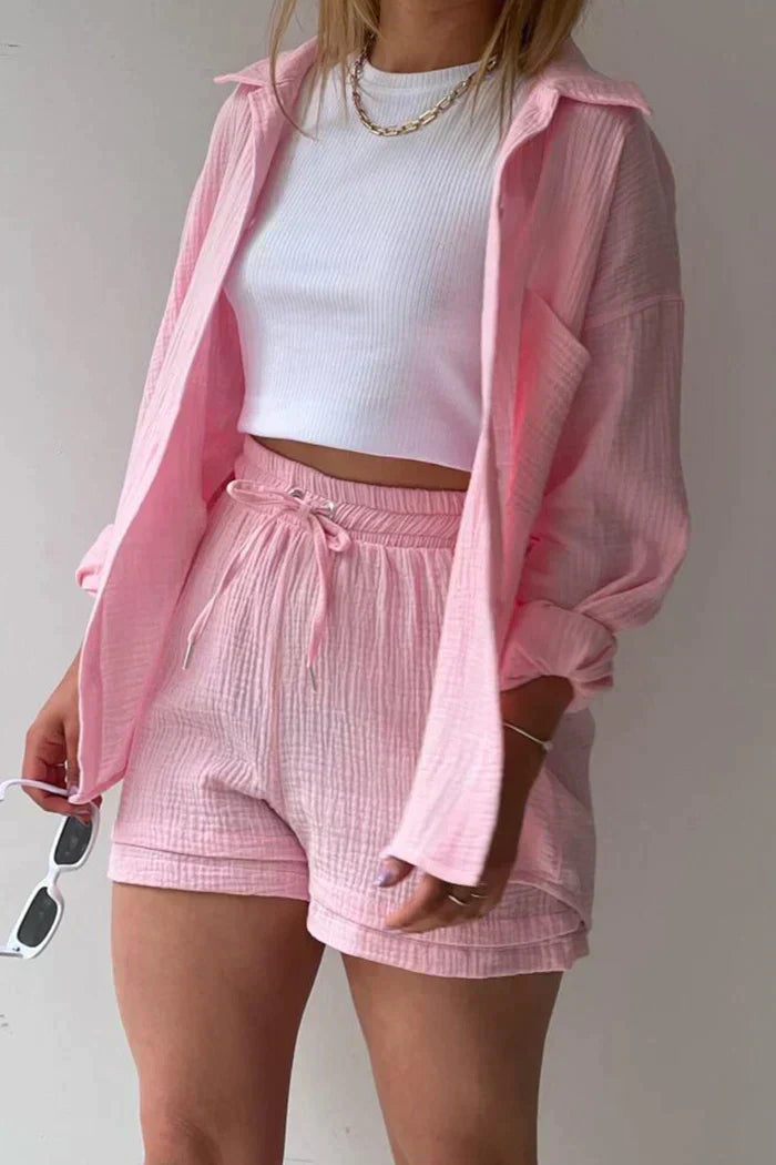 Maya | Cropped Top & High-Waisted Pants Set