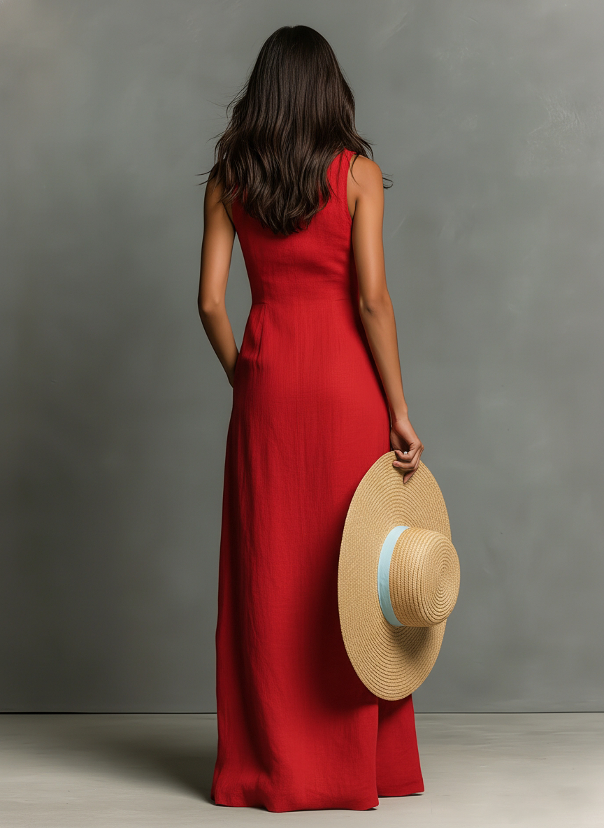 Elena | Linen-Blend Shirt Dress
