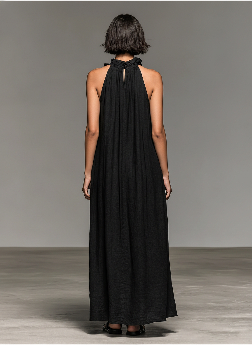 Aisha | Sleeveless Linen-Blend Maxi Dress