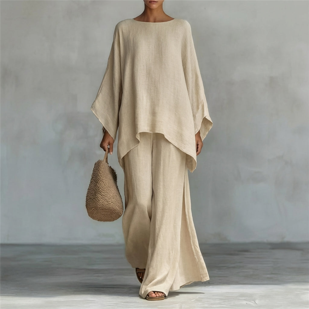 Maya | Long-Sleeve Two-Piece Set with Wide Trousers