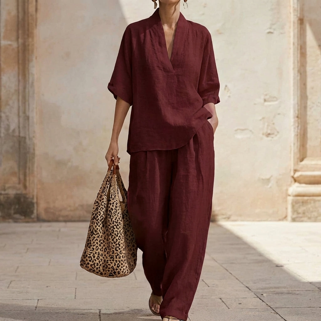 Camila | Two-Piece Set with Wide-Leg Trousers