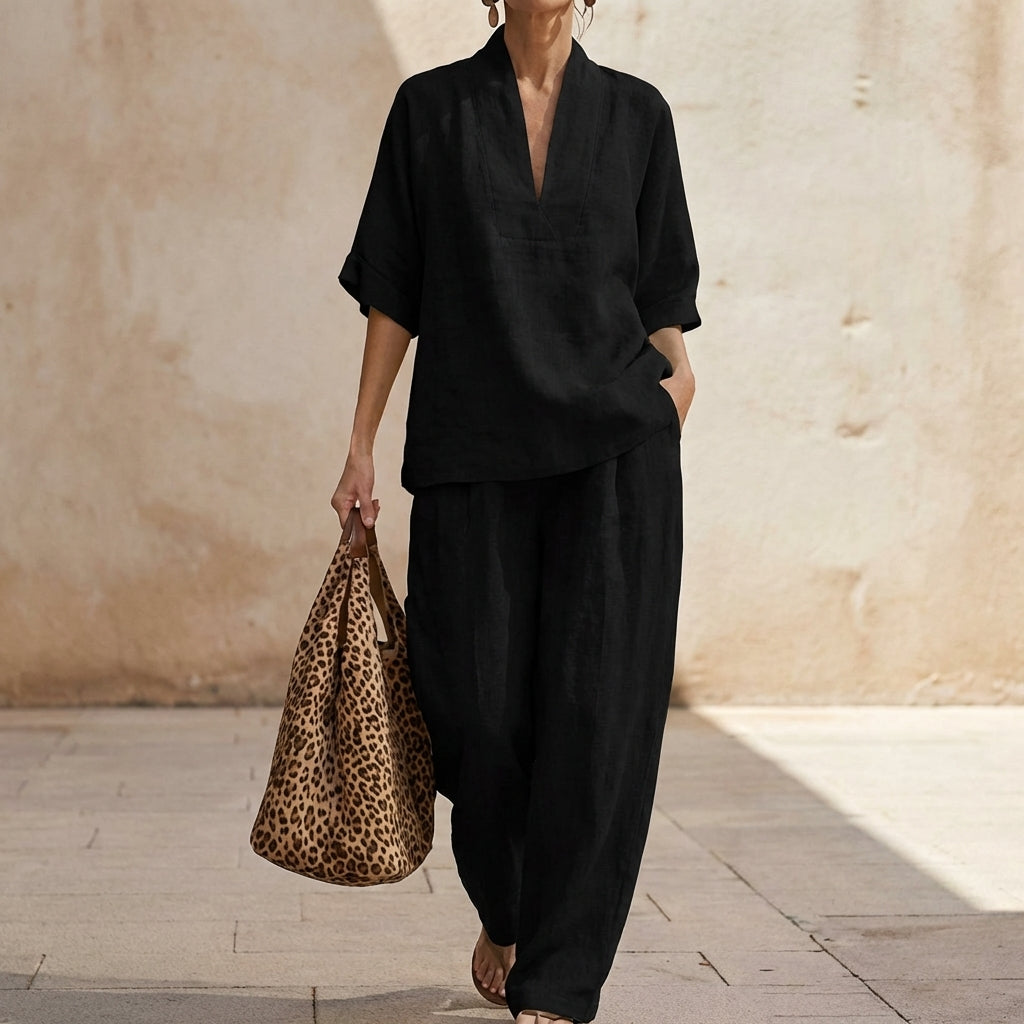 Camila | Two-Piece Set with Wide-Leg Trousers