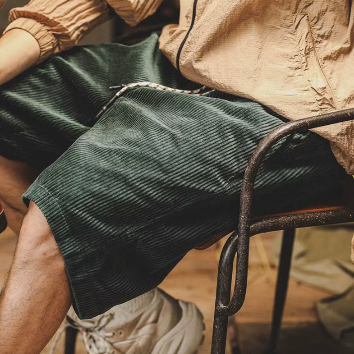 Adjustable Waist Corduroy Shorts