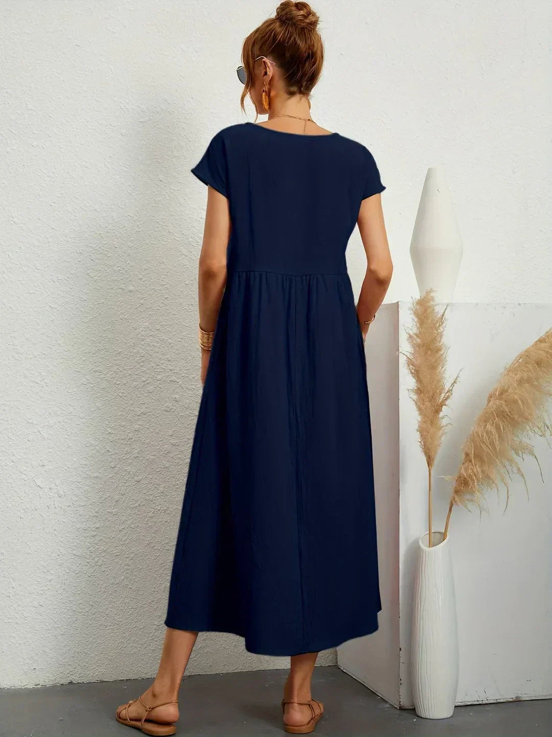 Harper | Silky Cotton Midi Dress