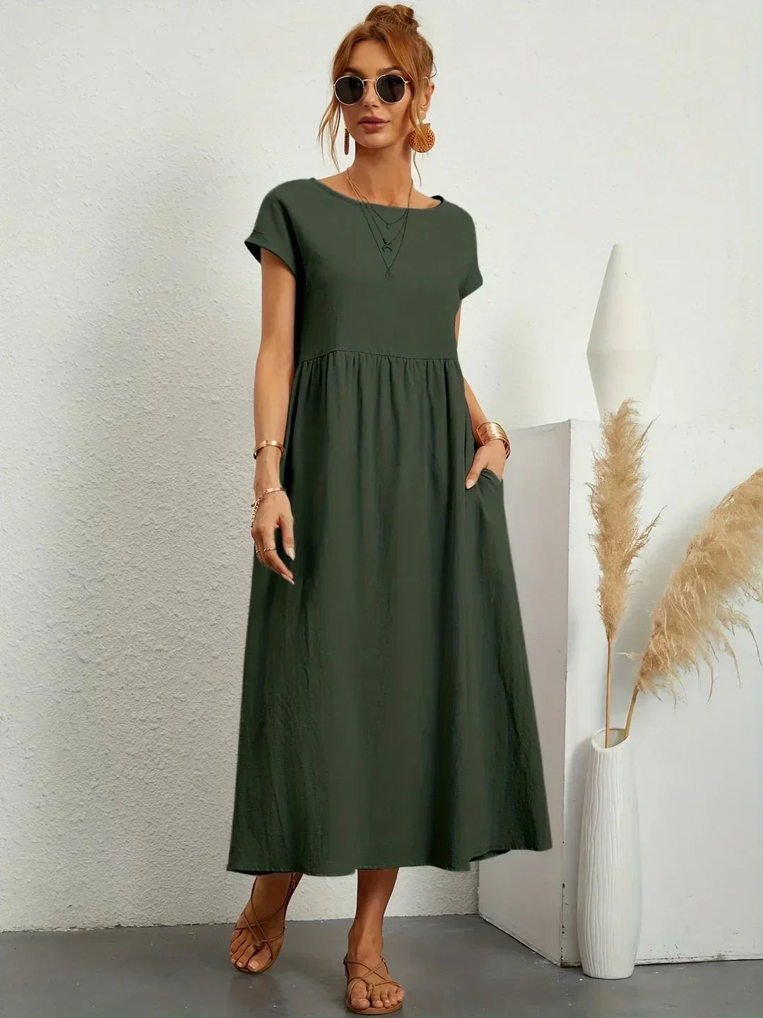Harper | Silky Cotton Midi Dress