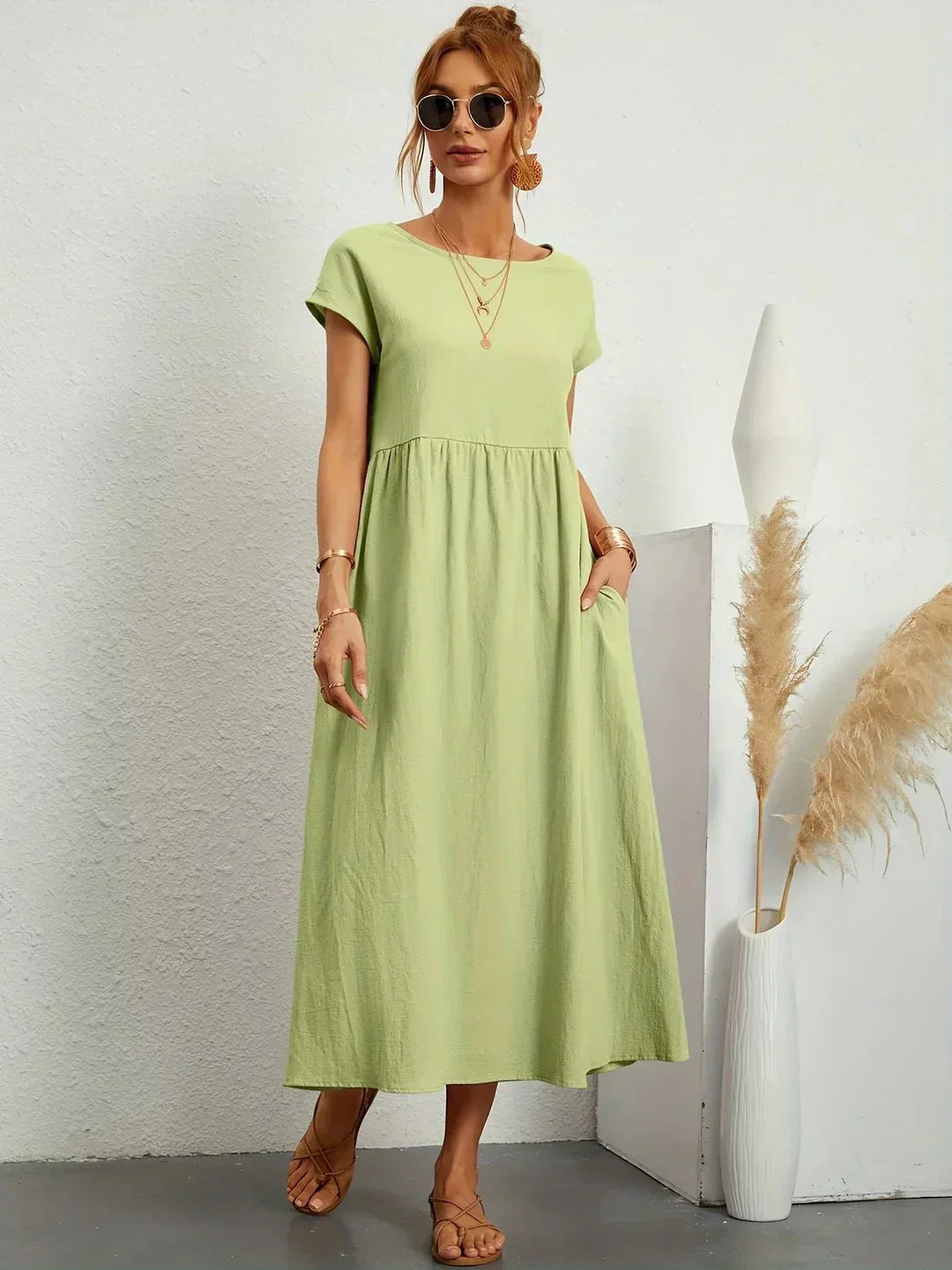 Harper | Silky Cotton Midi Dress