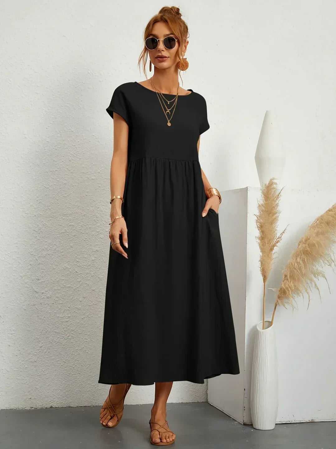 Harper | Silky Cotton Midi Dress