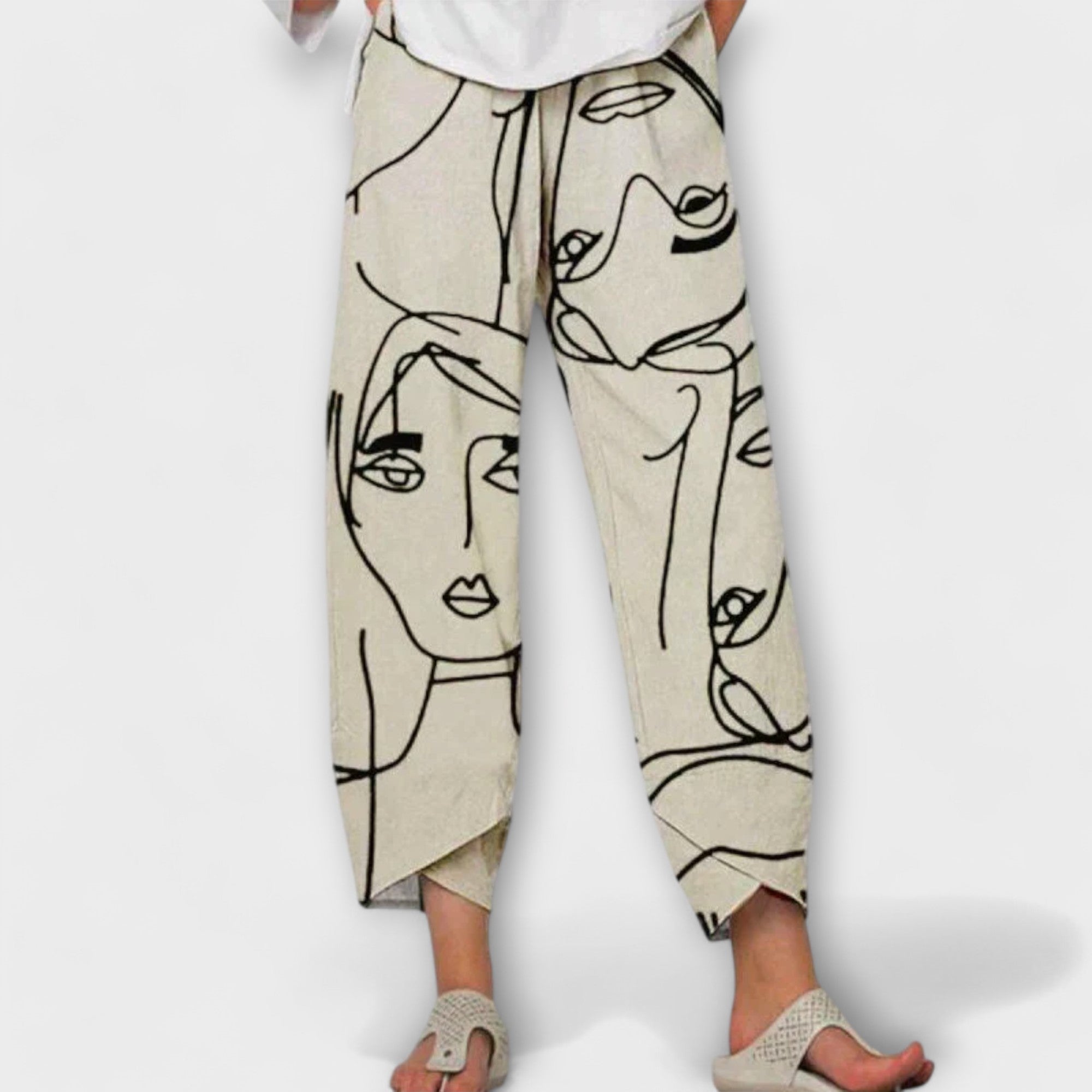 Nora | Elastic-Waist Draped Trousers