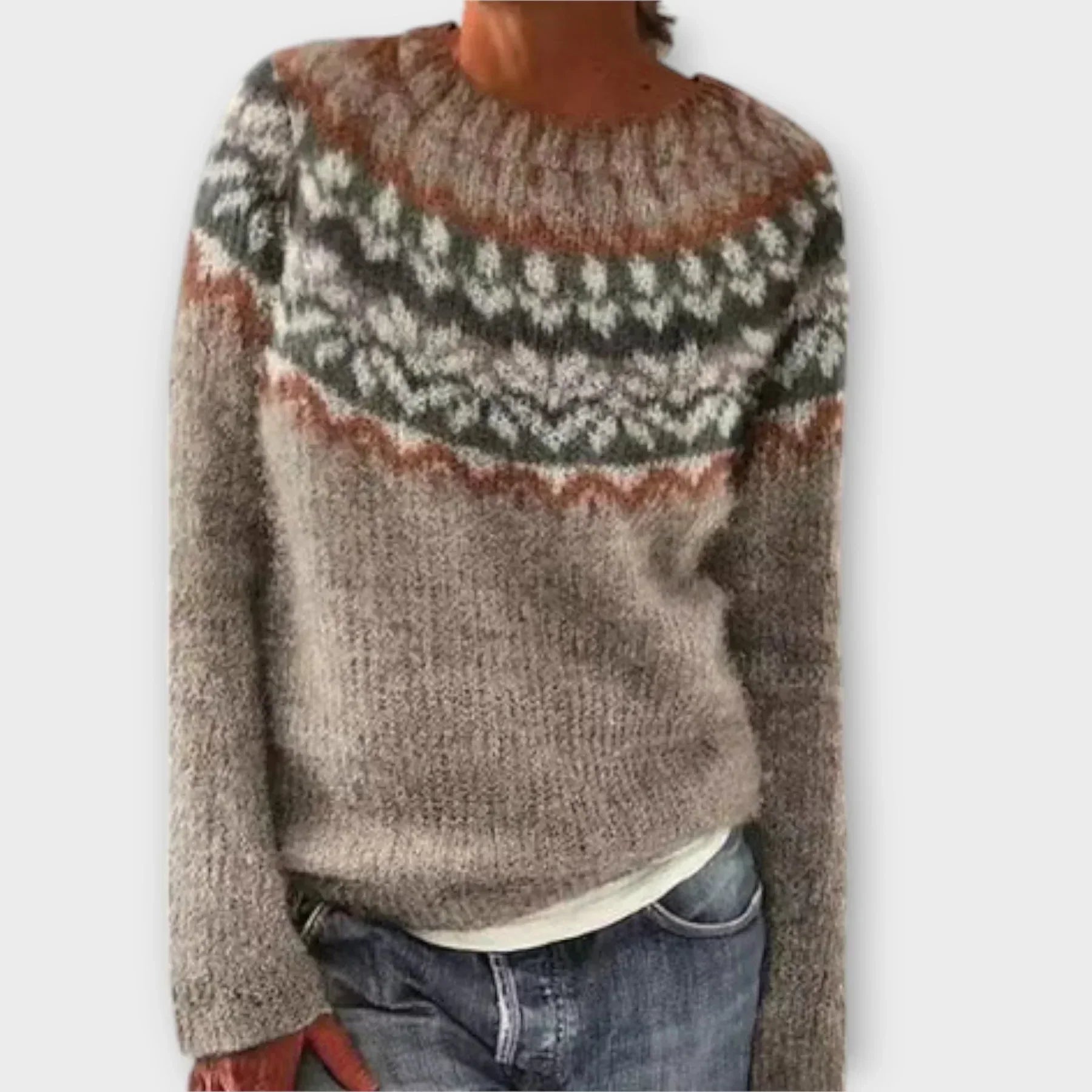Aisha | Patterned Crewneck Sweater