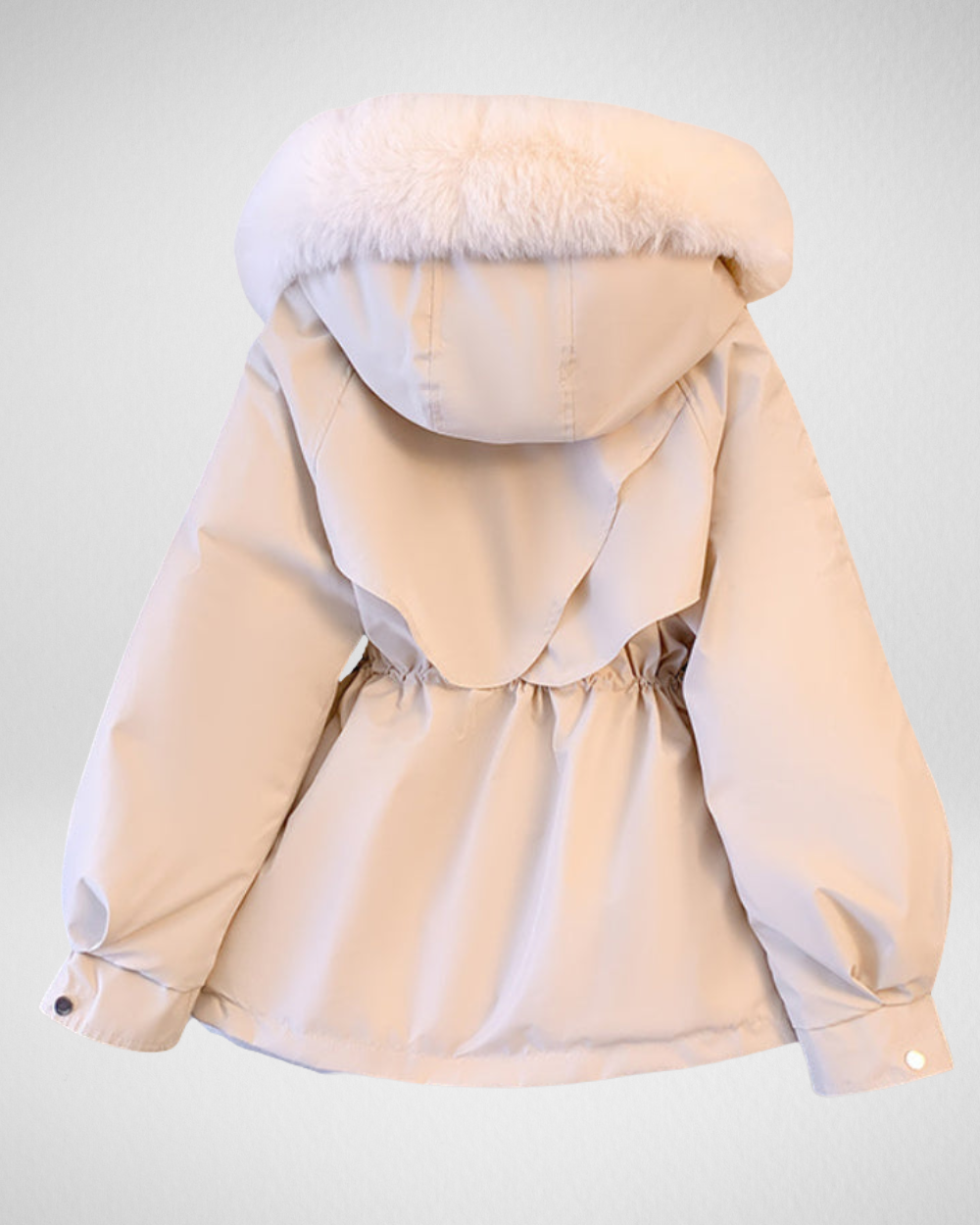 Women's Warm Padded Winter Parka Jacket with Detachable Fur-Trimmed Collar and Adjustable Waist Belt β Elegant Mid-Length Insulated Outerwear for Casual Autumn Winter Wear and Everyday Cold Weather Styling