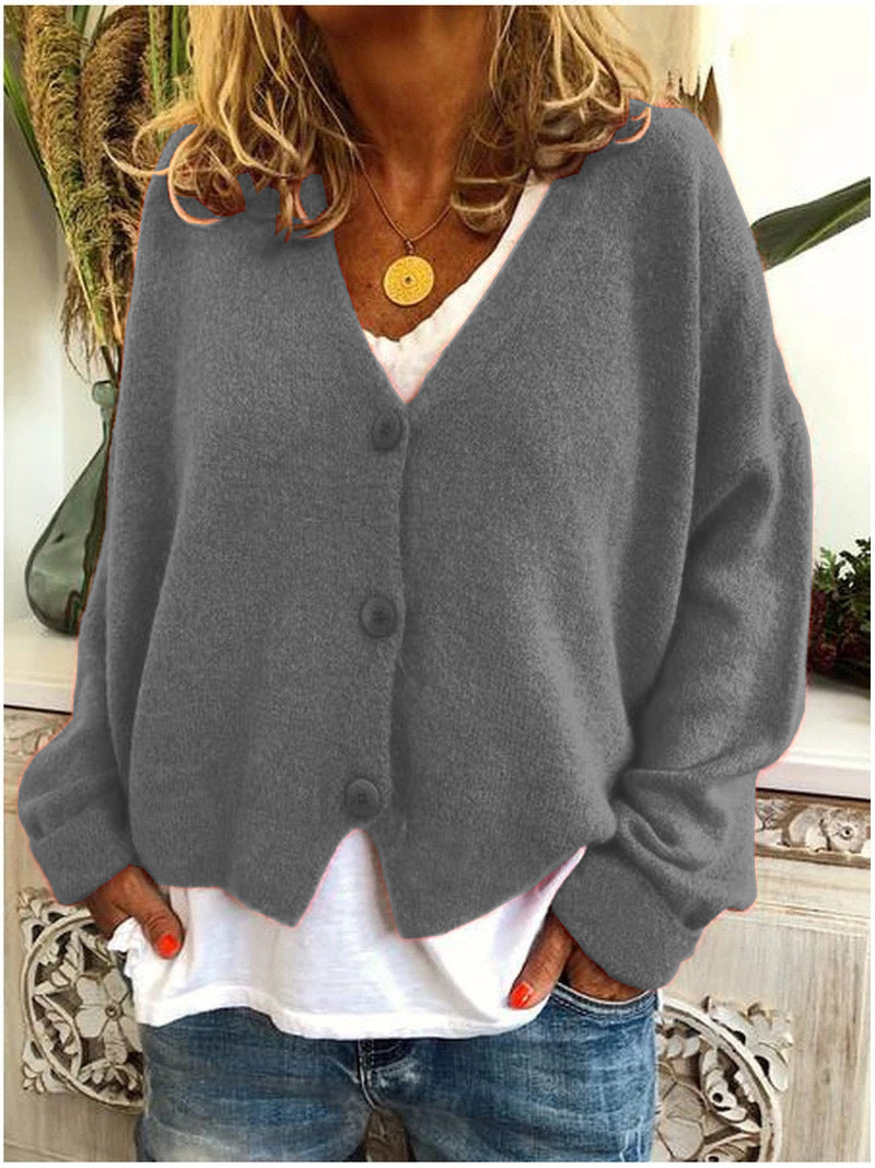 Aisha | V-Neck Button-Front Knit Cardigan
